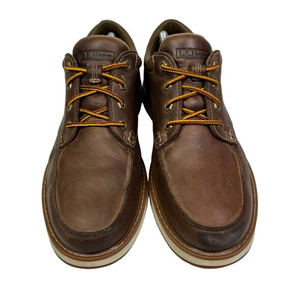 LL Bean Men's Stonington Moc Toe Leather Ankle Work Wedge Boots Size 10M Brown - Picture 5 of 8